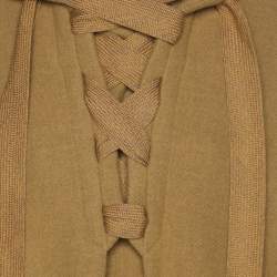 Pre Owned Chloe Khaki Brown Wool Blend Hoodie Cape S