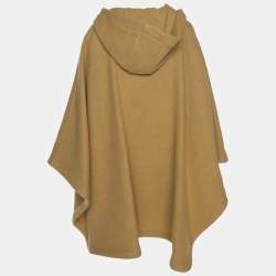 Pre Owned Chloe Khaki Brown Wool Blend Hoodie Cape S