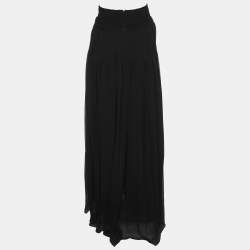 Pre Owned Chloe Black SIlk Pleated Midi Skirts M