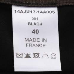 Pre Owned Chloe Black SIlk Pleated Midi Skirts M