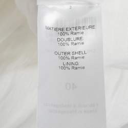 Pre Owned Chloé White Ramie Ruffled Asymmetric Midi Dress M