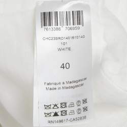 Pre Owned Chloé White Ramie Ruffled Asymmetric Midi Dress M