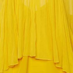 Pre Owned Chloé Yellow Silk Chiffon Top L