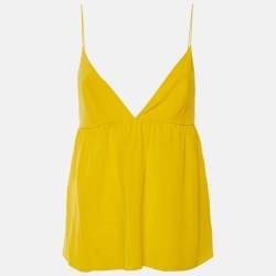 Pre Owned Chloé Yellow Silk Chiffon Top L