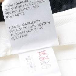 Pre Owned Chloe Navy Blue and White Dot Embroidered Tulle Sheer Shirt M