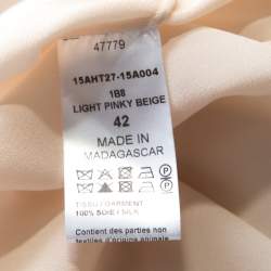 Pre Owned Chloe Dusty Pink Silk Ruffled Long Sleeve Blouse L