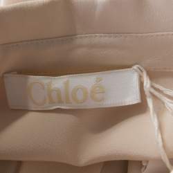 Pre Owned Chloe Dusty Pink Silk Ruffled Long Sleeve Blouse L