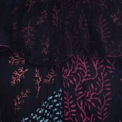 Chloe Multicolor Block Print Ruffle Trim Dress S