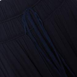 Pre Owned Chloe Navy Blue Crepe Gathered Wide Leg Pants M