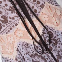 Chloe Purple & Brown Floral Print Crepe Jumpsuit S