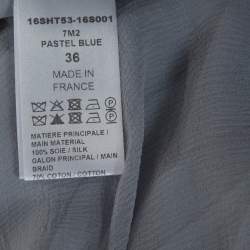 Pre Owned Chloe Grey Silk Crepon Lace Appliqued Ruffled Blouse S