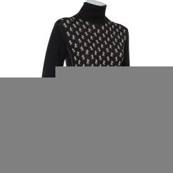 مملوكة مسبقًا بلوفر كلوي رقبة مرتفعة تريكو انتارسيا لوريكس أسود مقاس وسط (ميديوم)