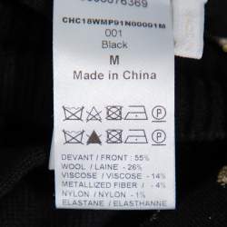 مملوكة مسبقًا بلوفر كلوي رقبة مرتفعة تريكو انتارسيا لوريكس أسود مقاس وسط (ميديوم)