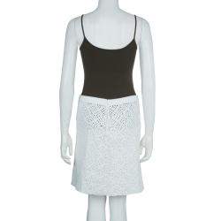Pre Owned Chloe White Crochet Knit Skirt M