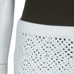 Pre Owned Chloe White Crochet Knit Skirt M