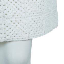 Pre Owned Chloe White Crochet Knit Skirt M