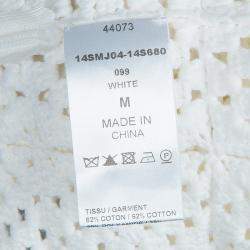 Pre Owned Chloe White Crochet Knit Skirt M