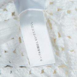 Pre Owned Chloe White Crochet Knit Skirt M