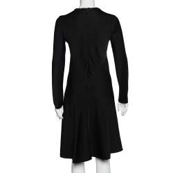 Pre Owned Chloe Black Satin Crepe Draped Tie Detail Midi Dress S