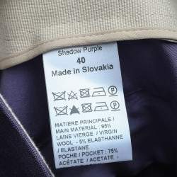 Pre Owned Chloe Shadow Purple Wool Flared Leg Trousers M
