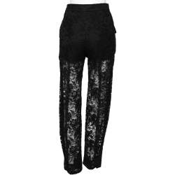 Pre Owned Chloe Black Sheer Lace Cargo Trousers S