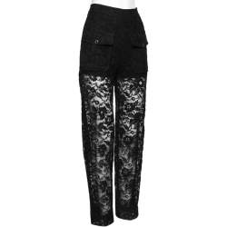 Pre Owned Chloe Black Sheer Lace Cargo Trousers S