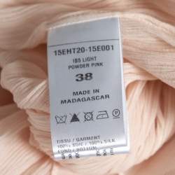 Pre Owned Chloe Powder Pink Silk Chiffon Gathered Asymmetric Blouse M