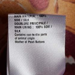 مملوكة مسبقًا Chloe Red Printed Silk Neck Tie Detail Top M