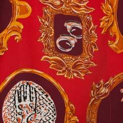 مملوكة مسبقًا Chloe Red Printed Silk Neck Tie Detail Top M