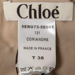 Pre Owned Chloé Beige Satin Silk Crystal Embellished Mini Dress M