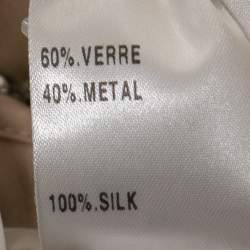 Pre Owned Chloé Beige Satin Silk Crystal Embellished Mini Dress M