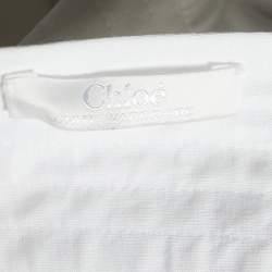 مملوكة مسبقًا Chloe White Wardrobe White Cotton Knit Oversized Top S