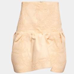 Chloe Pansy Pink Jacquard Peplum Mini Skirt M