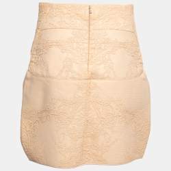 Chloe Pansy Pink Jacquard Peplum Mini Skirt M