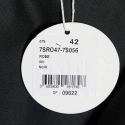 Pre Owned Chloe Black Cotton Bow Detail  Plunging Neck Maxi Dress L