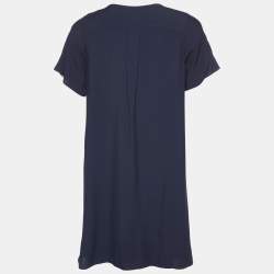Pre Owned Chloé Midnight Blue Crepe Shift Dress M