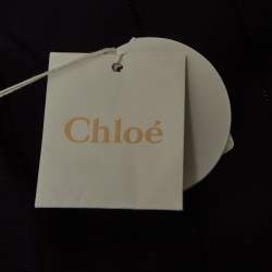 Pre Owned Chloe Navy Blue Scalloped Knit Mini Skirt L