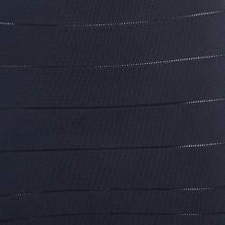 Pre Owned Chloe Navy Blue Scalloped Knit Mini Skirt L