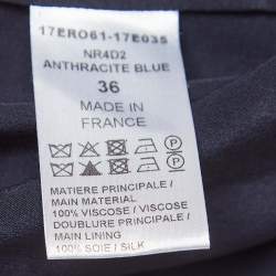 Pre Owned Chloe Navy Blue Crepe Tie-Up Detail Anthraci Robe Dress S