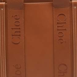 Chloe Caramel Leather Medium Woody Tote