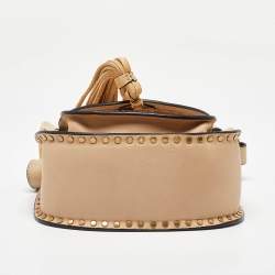 Pre Owned Chloe Pearl Beige Leather Mini Hudson Shoulder Bag