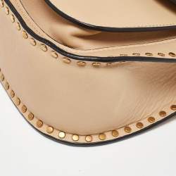 Pre Owned Chloe Pearl Beige Leather Mini Hudson Shoulder Bag