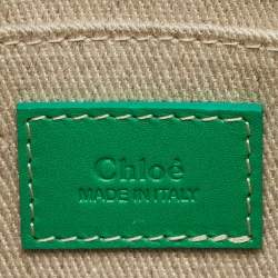 Pre Owned Chloe Green Leather Mini Woody Tote
