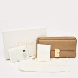 Pre Owned Chloe Beige Leather Drew Continental Wallet