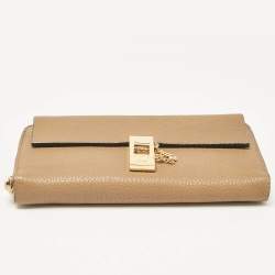 Pre Owned Chloe Beige Leather Drew Continental Wallet