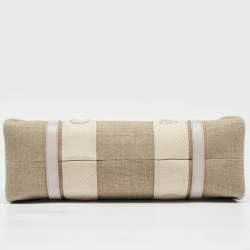 Pre Owned Chloe Beige/Cream Canvas and Leather Medium Woody Tote