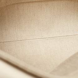 Pre Owned Chloe Beige/Cream Canvas and Leather Medium Woody Tote