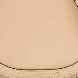 Pre Owned Chloe Beige Leather and Suede Small Nile Bracelet Shoulder Bag