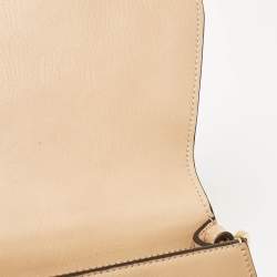 Pre Owned Chloe Beige Leather and Suede Small Nile Bracelet Shoulder Bag