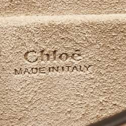 Pre Owned Chloe Beige Leather and Suede Small Nile Bracelet Shoulder Bag